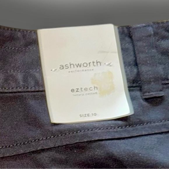 Ashworth Performance NWT Shorts Black Golf Tailored Stretch Bermudas Size 10 - Picture 10 of 12